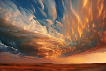 Leinwandbilder - swirling windblown clouds, creating a mesmerizing and dynamic celestial display. Generative AI technology.