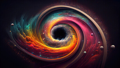 Wall Mural - colorful rainbow galaxy wallpaper background with stars (generative ai)