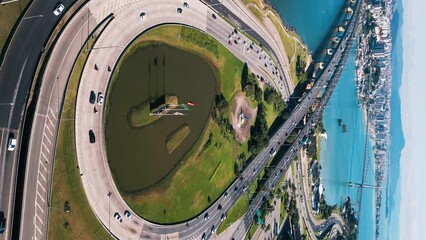 Wall Mural - Aerial view of the city of Florianopolis during sunny day. Brazil, island of Santa Catarina