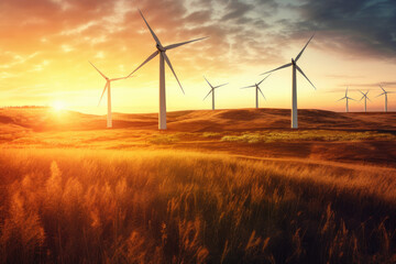  Wind turbines in a field