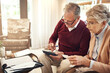 © Alexandra W/peopleimages.com - Finance, calculator and budget with an old couple in their home for retirement or pension planning. Debt bills, money or investment with a senior man and woman in their house for financial insurance