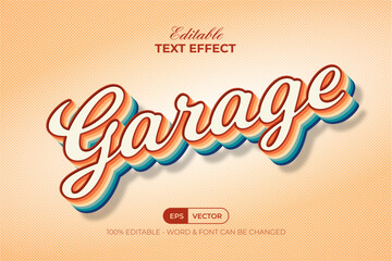 Poster - garage text effect vintage colorful style. editable text effect.
