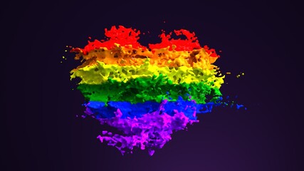 Wall Mural - liquid rainbow heart