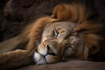 Wall Mural - a lion is sleeping