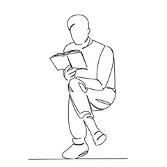 man reading a book