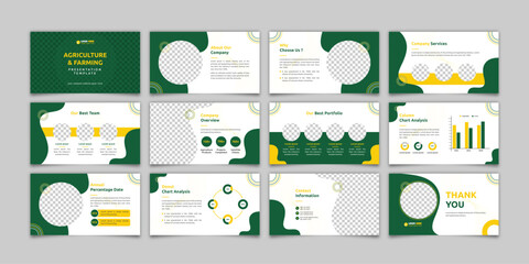 Farming Powerpoint Presentation Template, Agriculture Presentation Slide , Vector infographics, Annual Report, Company Profile Design