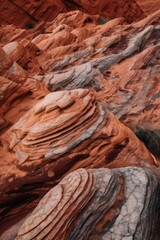 Wall Mural - A large rock formation in the middle of a desert. Generative AI image.