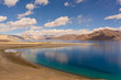 Pangong Lake with mountain and blue sky in Leh ladakh, Jammu and Kashmir, Ladakh, India.