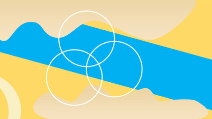 Wall Mural - summer background abstract design with waves and circles