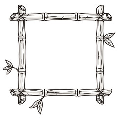 Sticker - Empty bamboo frame monochrome logotype