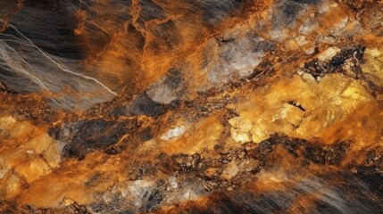 Wall Mural - gold and orange rusted marble granite stone textured background wallpaper. generative ai