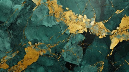 Wall Mural - gold and green marble stone textured background wallpaper. generative ai