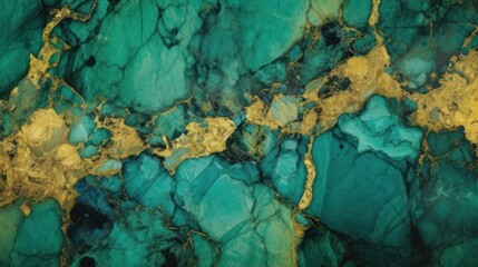 Wall Mural - gold and green marble stone textured background wallpaper. generative ai