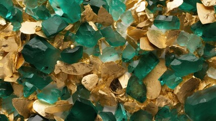 Wall Mural - gold and green marble stone textured background wallpaper. generative ai