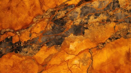 Wall Mural - gold and orange rusted marble granite stone textured background wallpaper. generative ai