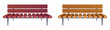 © Ovidiu - Park bench collection in cartoon style vector illustration isolated on white