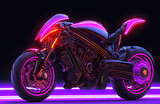 Fototapeta  - Motorcycle futuristic sci-fi design, fantastic motorbike modern project. Generative Ai.