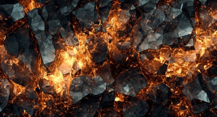 Wall Mural - flames and fire embers texture on a dark background. generative ai illustration.