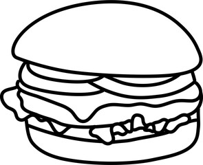 Wall Mural - Hamburger Outline Illustration