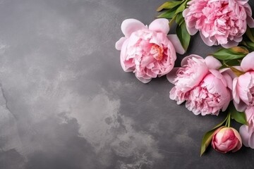  pink peony flowers, ai generative