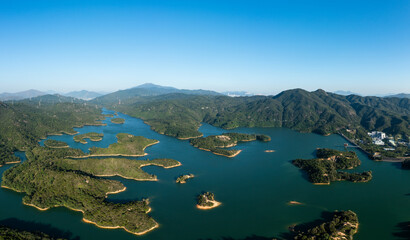 Sticker - Landscape of Tai Lam Chung Reservoir in Hong Kong