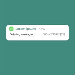 Fototapete - delete message with green background, flat design illustration. notification boxes template for ipho