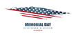 memorial day vector background with united states flag, respect honor and gratitude posters, modern design illustration
