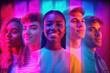 © wernerimages - collage of young people in neon colors, ai generated
