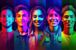 © wernerimages - collage of young people in neon colors, ai generated