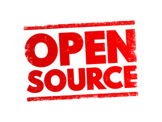 Aufkleber - Open Source is source code that is made freely available for possible modification and redistribution, text concept stamp