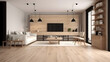 Interio home design. Modern living room decoration. AI generated.