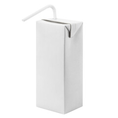 mini juice pack with plastic tube, cut out