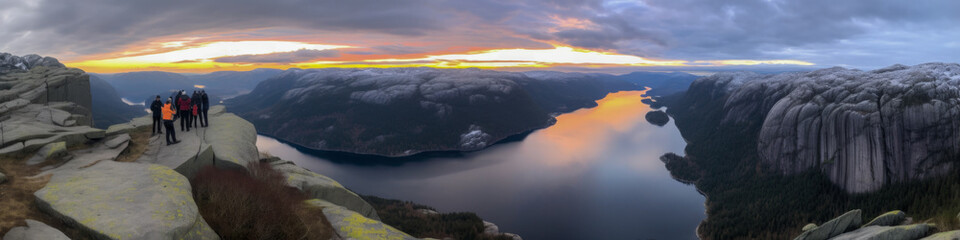 Sticker - Pulpit Rock Lysefjorden Norway - Generative AI