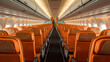 © PRI - rows of seats in airplane. Generative Ai