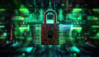Poster - cyber security, digital crime concept, data protection