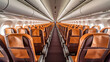 © PRI - rows of seats in airplane. Generative Ai