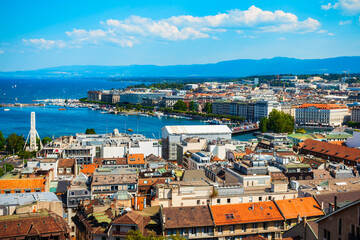 Sticker - Geneva panoramic view in Switzerland