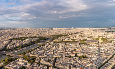 Panoramic view of Paris from the heights