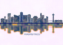 Niagara Falls Skyline. Cityscape Skyscraper Buildings Landscape City Background Modern Art Architecture Downtown Abstract Landmarks Travel Business Building View Corporate