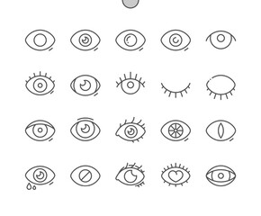 Poster - Eye. Look and vision. Eyesight. Pixel Perfect Vector Thin Line Icons. Simple Minimal Pictogram