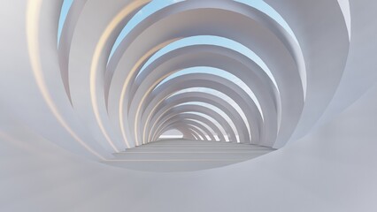 abstract architecture background arched interior 3d render