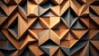 Background with wooden geometric shapes. AI generative
