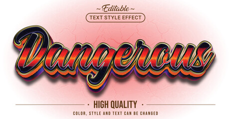 Aufkleber - Editable text style effect - Dangerous text style theme.