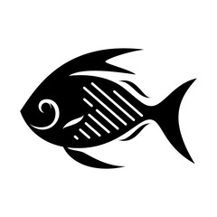 Wall Mural - fish icon. black silhouette of fish. vector illustration