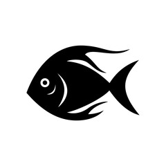Wall Mural - fish icon. black silhouette of fish. vector illustration