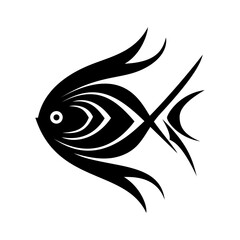 Wall Mural - fish icon. black silhouette of fish. vector illustration