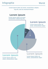 Poster - Infographic poster or banner. Chart with captions and text. Business report or presentation. Annual marketing research and work with statistics, visualization. Flat vector illustration