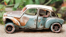 Generative AI. This Image Is Of An Old Rusty Broken Toy Car, Version 5.