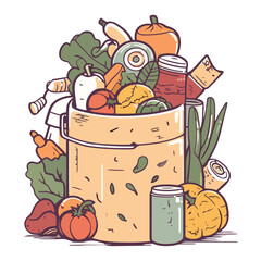 Sticker - Fresh vegetables in basket