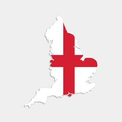 Wall Mural - england map with flag on gray background